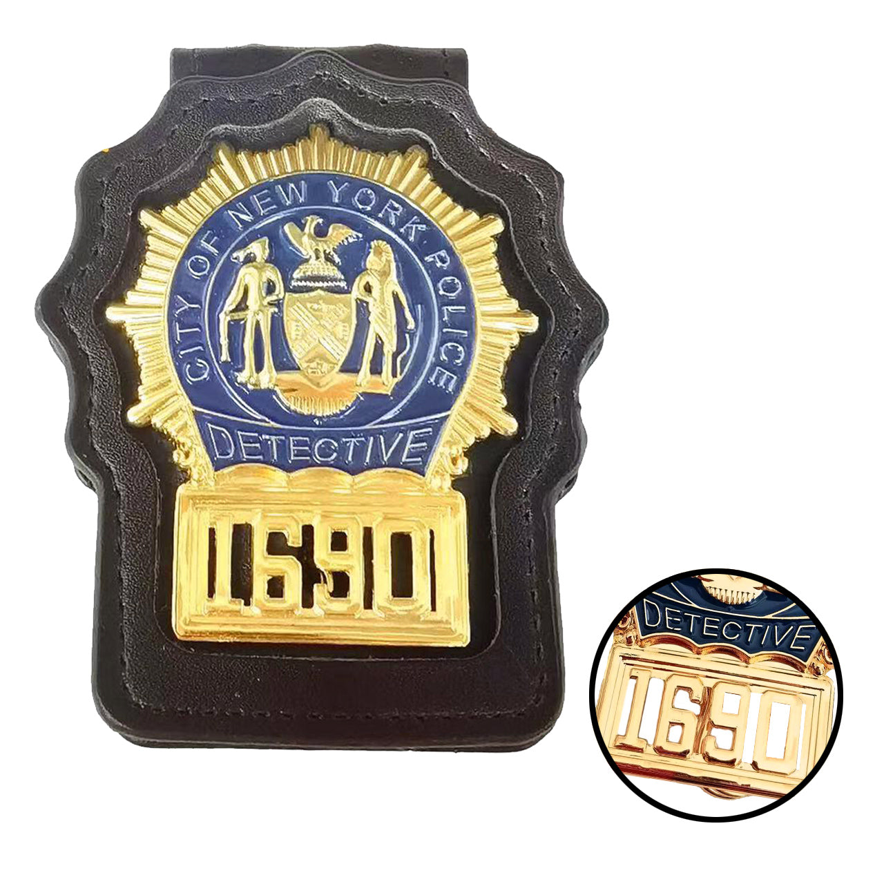 Replica del distintivo da detective della polizia di New York, NYPD, oggetti di scena del film, numero personalizzabile