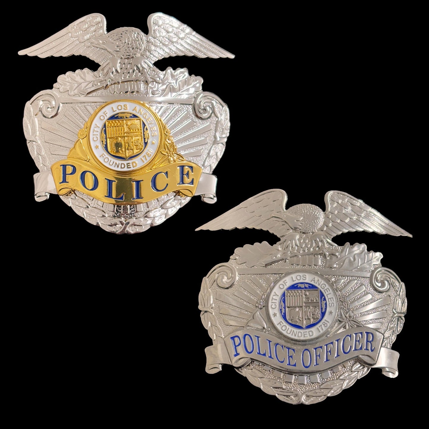 Replica del distintivo del cappello della polizia di Los Angeles LAPD con stemma e accessori per film