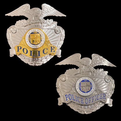 Replica del distintivo del cappello della polizia di Los Angeles LAPD con stemma e accessori per film