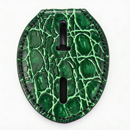 Personalized Genuine Leather Oval Police Badge Holder - SP001 Case with Belt Clip & Neck Chain