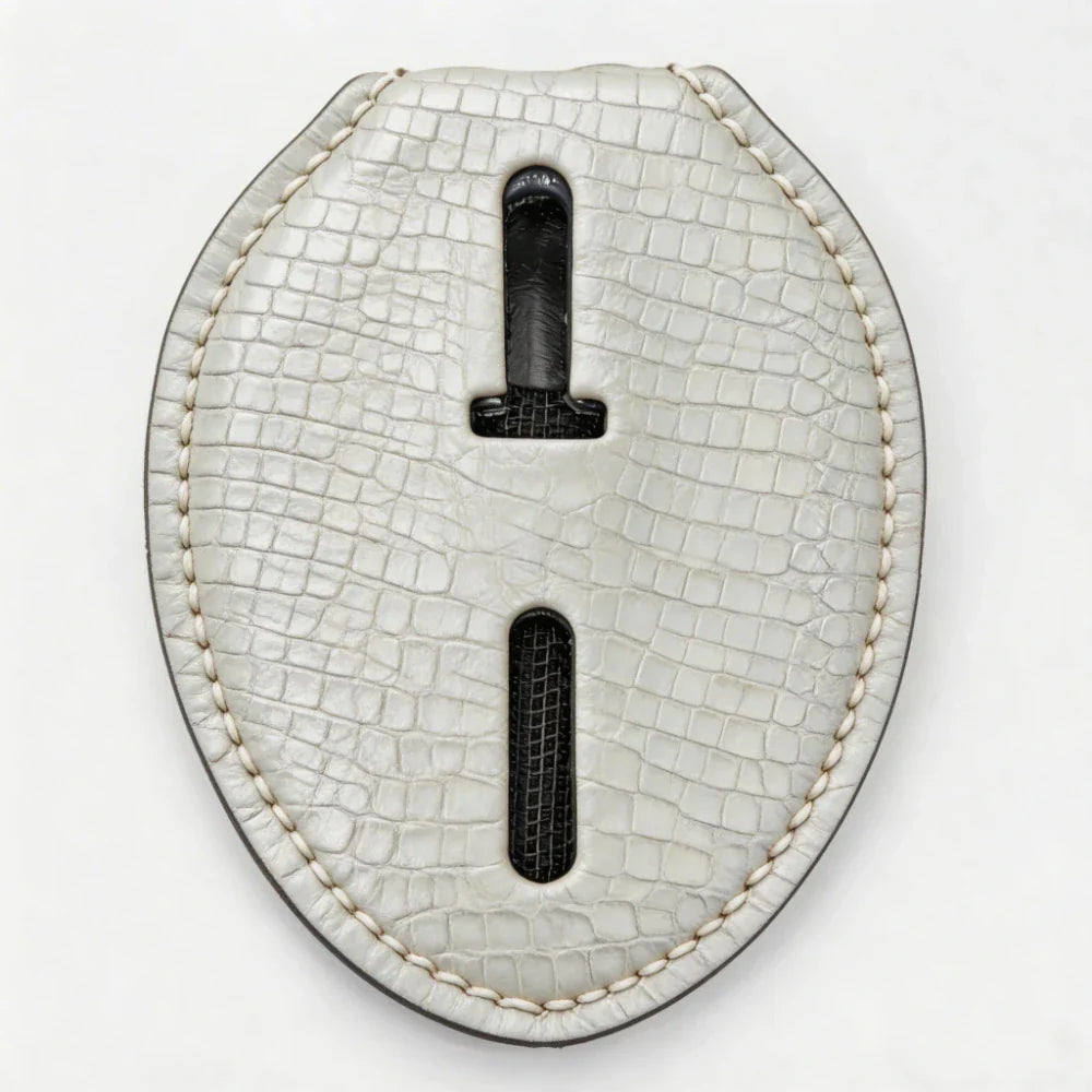 Personalized Genuine Leather Oval Police Badge Holder - L004 Case with Belt Clip & Neck Chain
