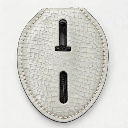 Personalized Genuine Leather Oval Police Badge Holder - L004 Case with Belt Clip & Neck Chain