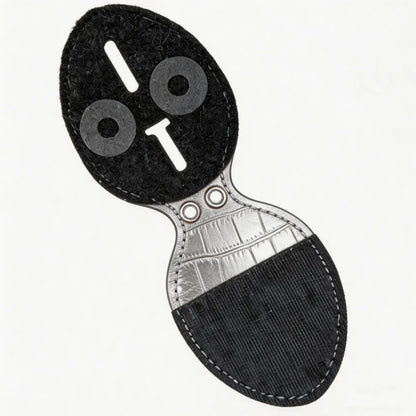 Personalized Genuine Leather Oval Police Badge Holder - B006 Case with Belt Clip & Neck Chain