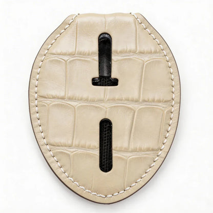 Personalized Genuine Leather Oval Police Badge Holder - B008 Case with Belt Clip & Neck Chain