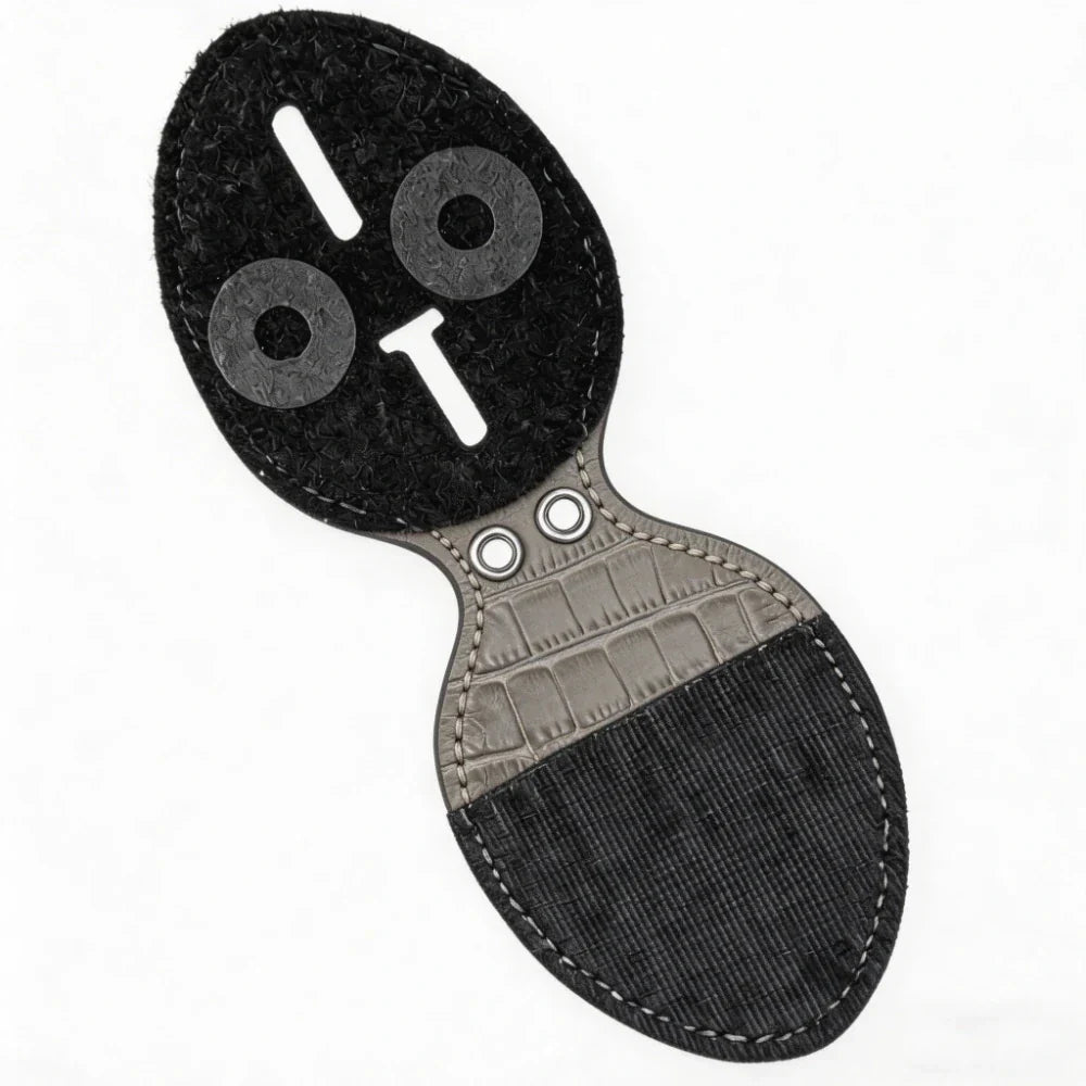 Personalized Genuine Leather Oval Police Badge Holder - B007 Case with Belt Clip & Neck Chain
