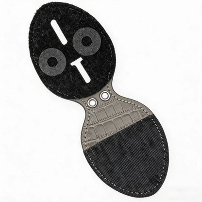 Personalized Genuine Leather Oval Police Badge Holder - B007 Case with Belt Clip & Neck Chain