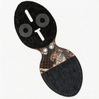 Personalized Genuine Leather Oval Police Badge Holder - P005 Case with Belt Clip & Neck Chain