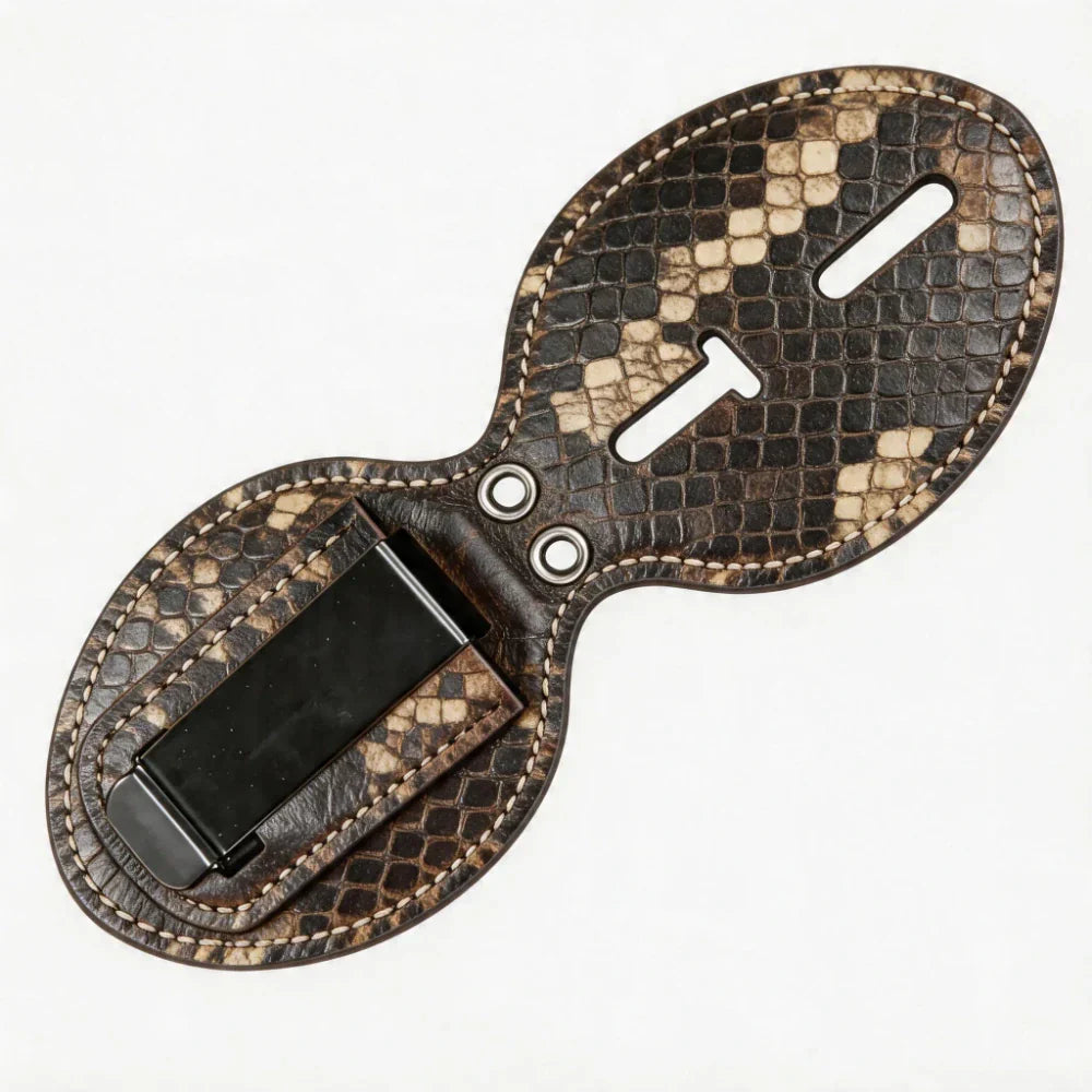 Personalized Genuine Leather Oval Police Badge Holder - P005 Case with Belt Clip & Neck Chain