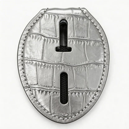Personalized Genuine Leather Oval Police Badge Holder - B006 Case with Belt Clip & Neck Chain