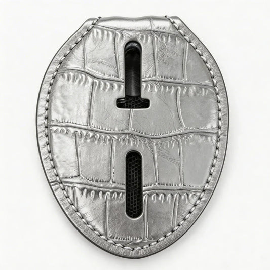 Personalized Genuine Leather Oval Police Badge Holder - B006 Case with Belt Clip & Neck Chain