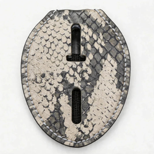 Personalized Genuine Leather Oval Police Badge Holder - P009 Case with Belt Clip & Neck Chain