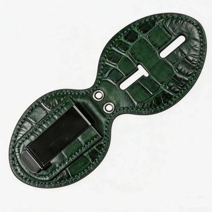 Personalized Genuine Leather Oval Police Badge Holder - C005 Case with Belt Clip & Neck Chain