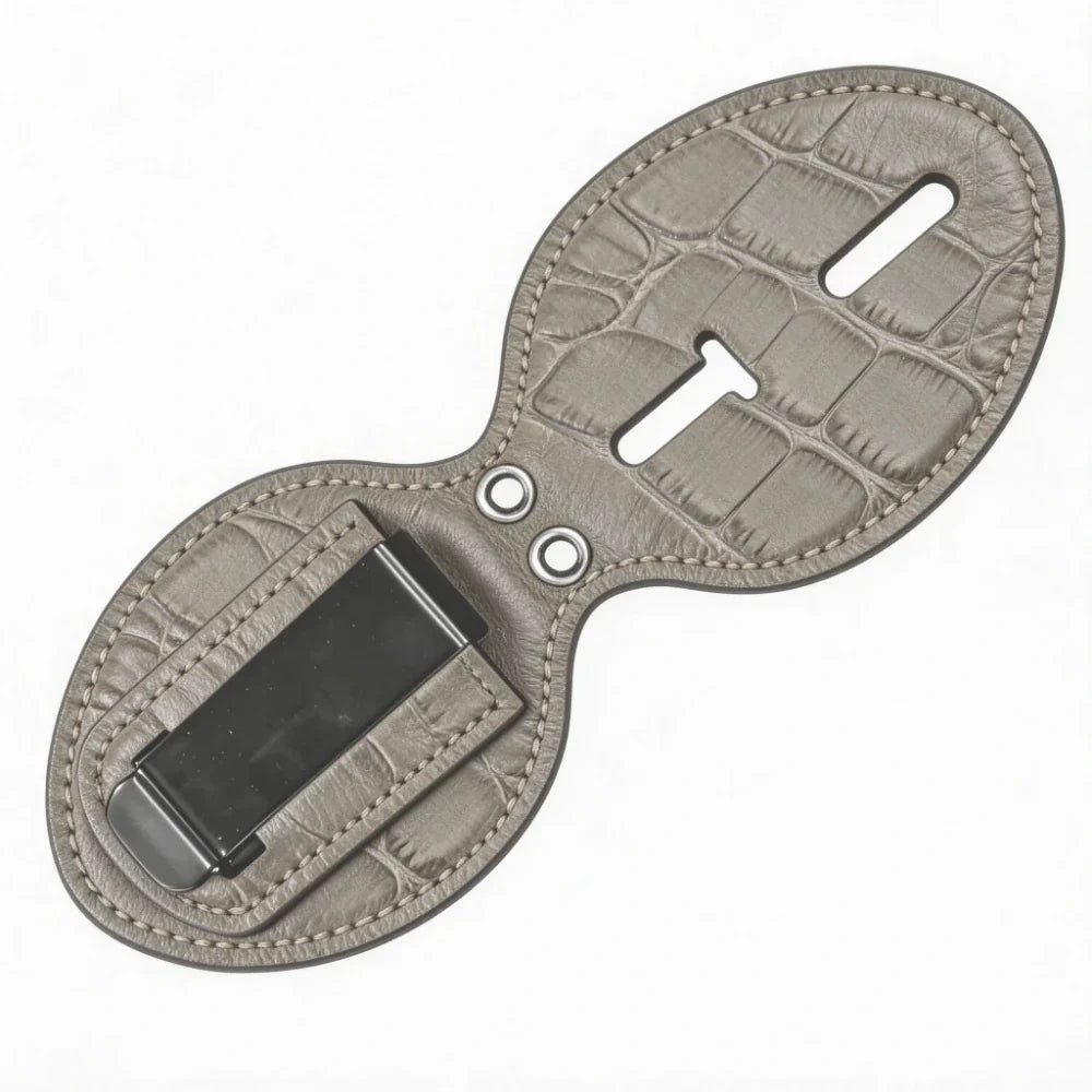 Personalized Genuine Leather Oval Police Badge Holder - B007 Case with Belt Clip & Neck Chain