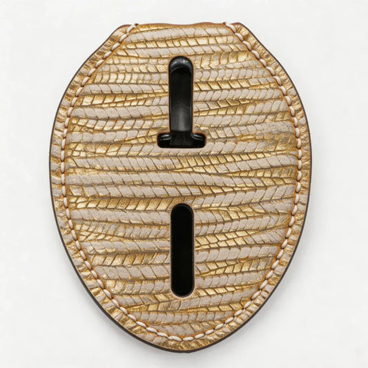 Personalized Genuine Leather Oval Police Badge Holder - L001 Case with Belt Clip & Neck Chain