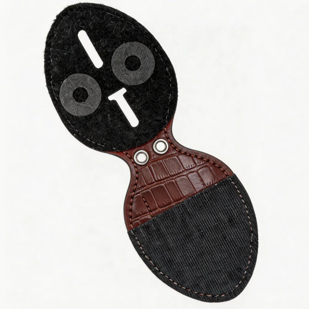 Personalized Genuine Leather Oval Police Badge Holder - B003 Case with Belt Clip & Neck Chain