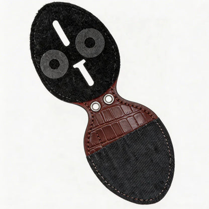 Personalized Genuine Leather Oval Police Badge Holder - B003 Case with Belt Clip & Neck Chain