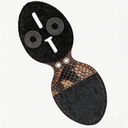 Personalized Genuine Leather Oval Police Badge Holder - P006 Case with Belt Clip & Neck Chain