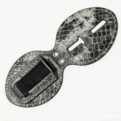 Personalized Genuine Leather Oval Police Badge Holder - P001 Case with Belt Clip & Neck Chain
