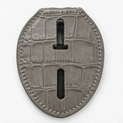 Personalized Genuine Leather Oval Police Badge Holder - B007 Case with Belt Clip & Neck Chain