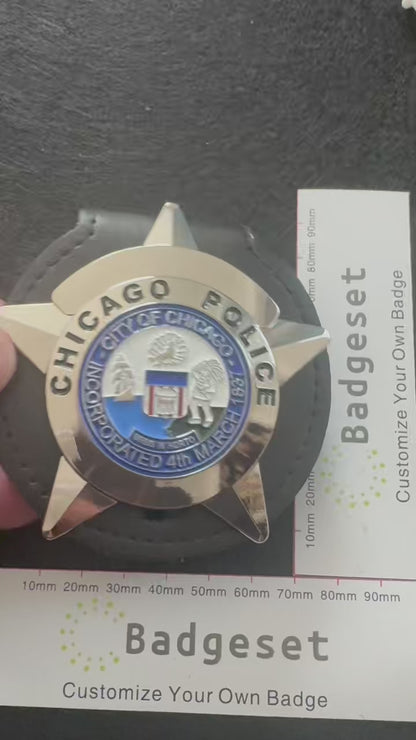 CPD Chicago Badge Replica Movie Props Customizable Text&Number