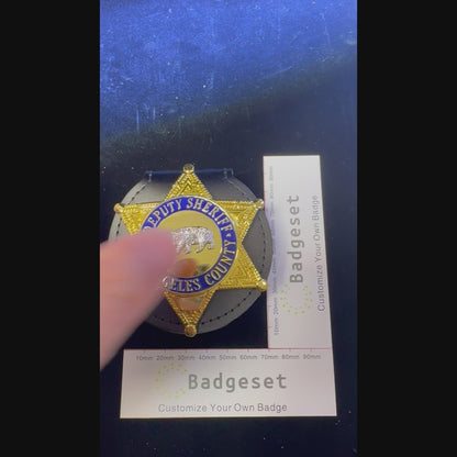 LASD  Los Angeles County deputy Sheriff Bear Badge Customize Number Replica Movie Props