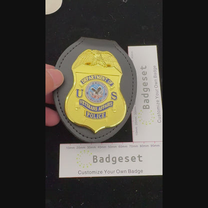 Replica del distintivo della polizia del Dipartimento per gli Affari dei Veterani degli Stati Uniti, oggetti di scena cinematografici personalizzabili